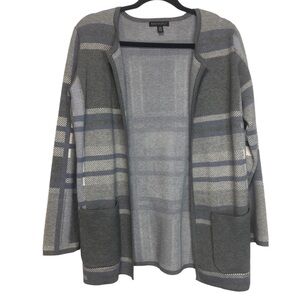 Parkhurst Open Front Plaid Cardigan, size S